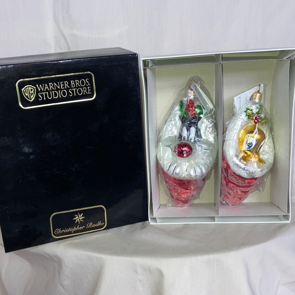 Radko NWT Warner Loony Tune limited Ed. ornament 1997 Sylvester & Tweety